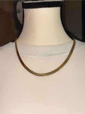 Classic Gold Herringbone Necklace - Women Jewelry